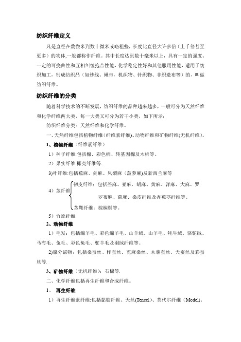 纺织纤维分类及行业能耗