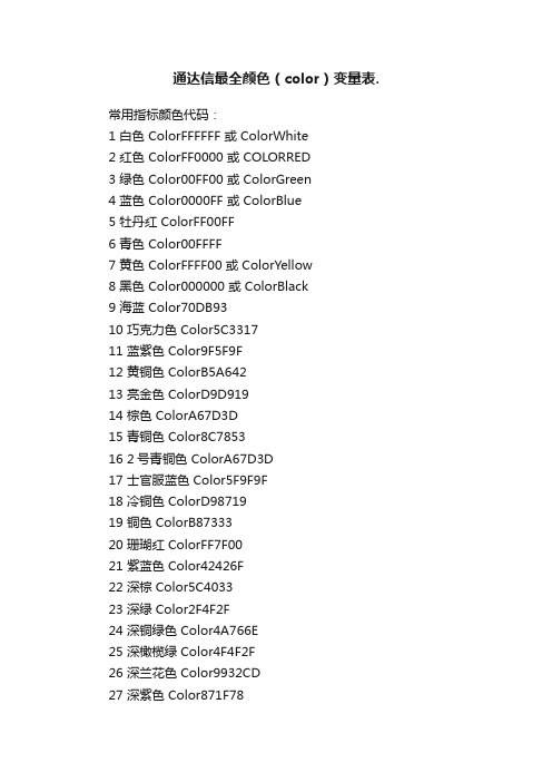 通达信最全颜色（color）变量表.