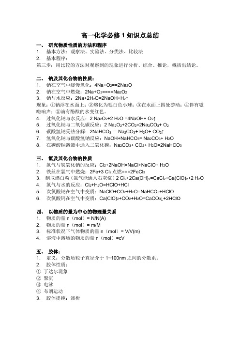 高一化学必修1、必修2知识点总结[1]