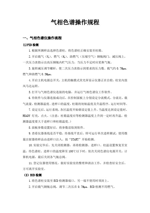 岛津GC-2014C操作规程