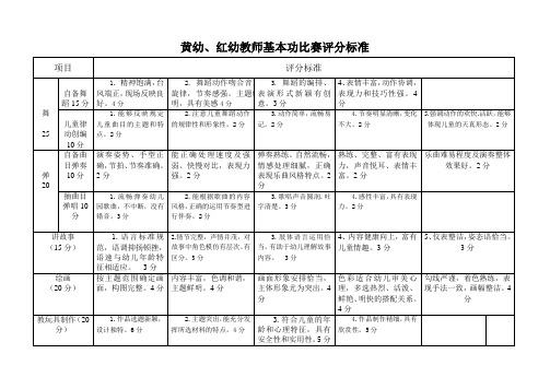 教师基本功技能大赛标准