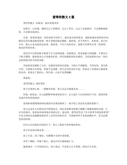 爱等待散文3篇
