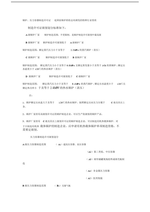 锅炉级别划分.docx