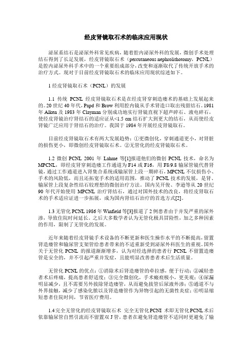 经皮肾镜取石术的临床应用现状