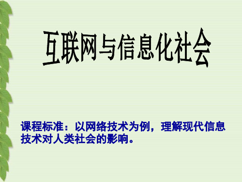 互联网与信息化社会ppt 人教课标版课件