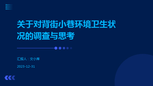 关于对背街小巷环境卫生状况的调查与思考