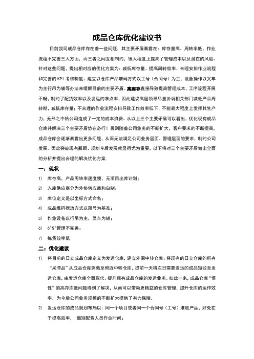 成品仓库优化建议书