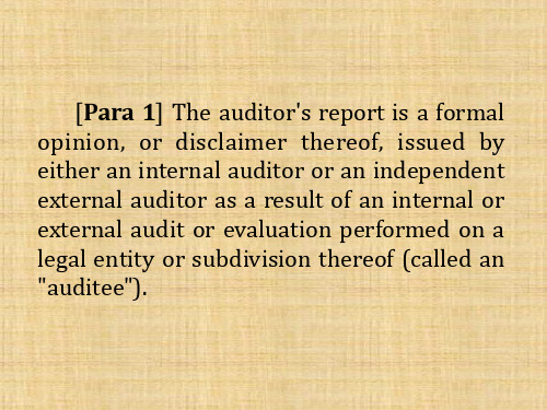 第五章 Auditor's Report《专业英语》PPT课件