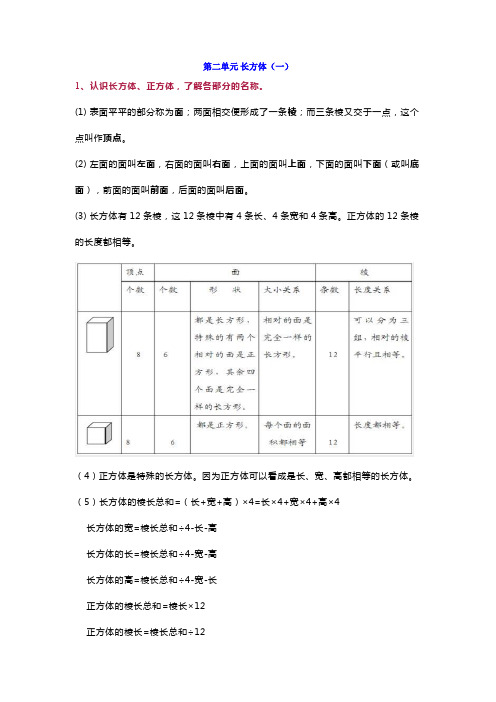 北师大五年级下册数学第二单元知识点汇总+练习题.docx