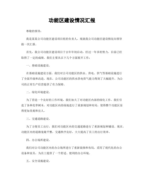 功能区建设情况汇报