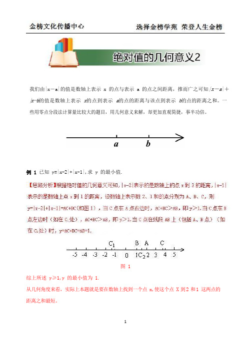 实数解题新方法精品专题---绝对值的几何意义2