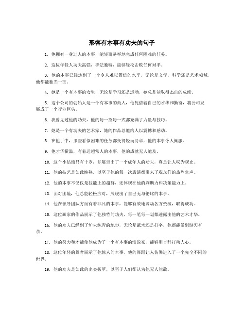 形容有本事有功夫的句子