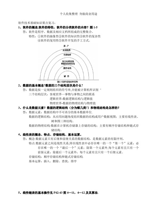 软件技术基础知识要点复习
