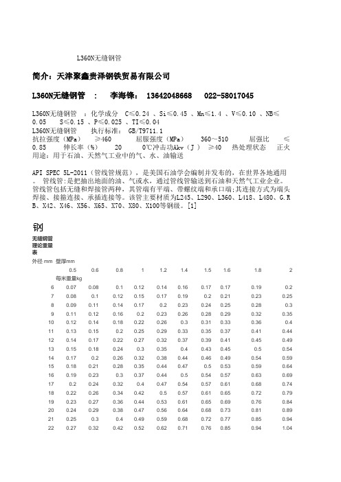 L360N无缝钢管
