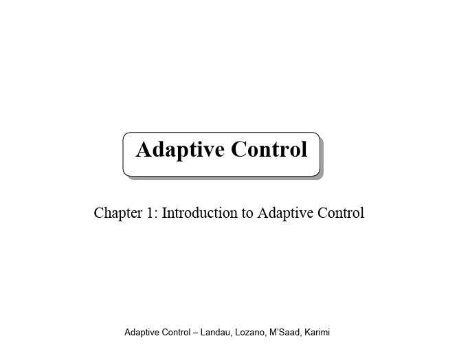 adaptive  control