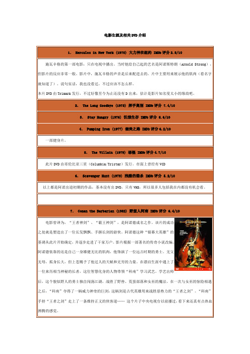 阿诺德·施瓦辛格电影介绍