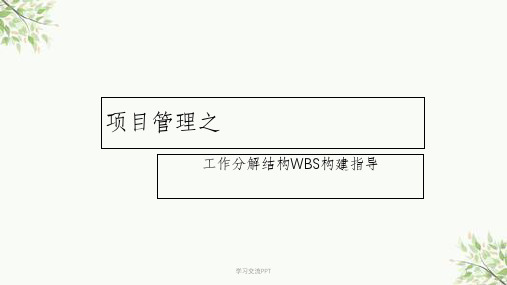 项目管理之工作任务分解结构课件