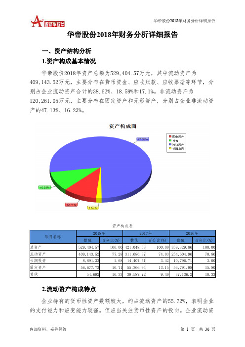 华帝股份2018年财务分析详细报告-智泽华