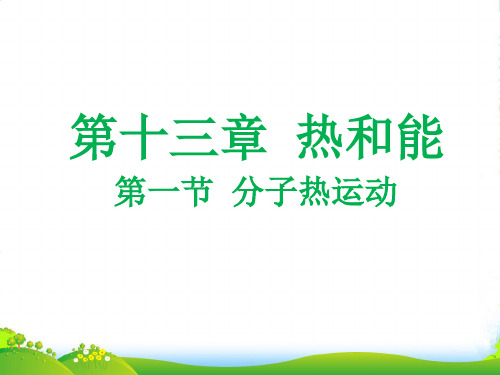 新人教版九年级物理全册13.1分子热运动课件(共23张PPT)