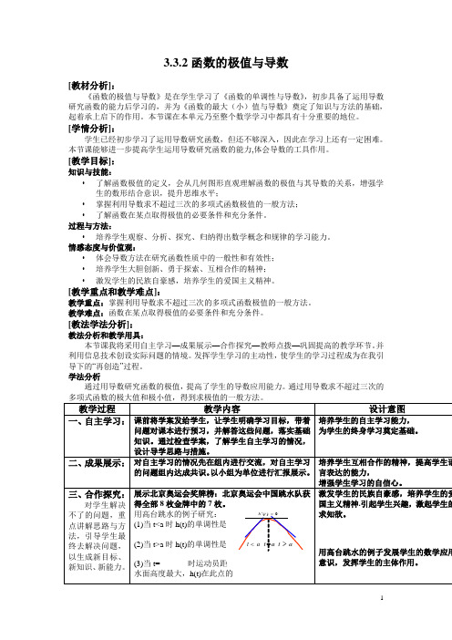 函数的极值与导数经典教案