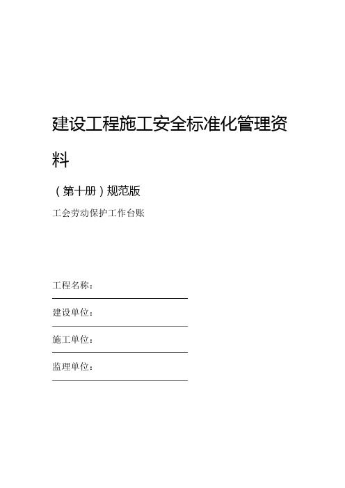 建设工程施工安全标准化管理资料第十册规范版