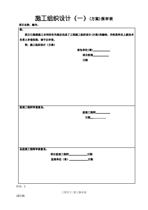 施工方案报审表