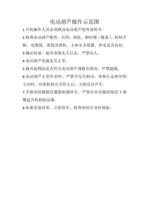 电动葫芦操作示范图