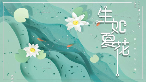 海洋风彩色插画治愈风课件PPT模板唯美鲸鱼儿童手绘卡通夏季夏天 (18)