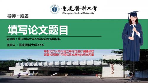 重庆医科大学本科毕业论文答辩ppt模板动态可编辑模板
