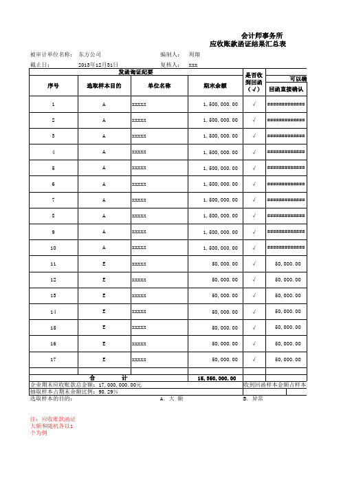 任务2—应收账款函证