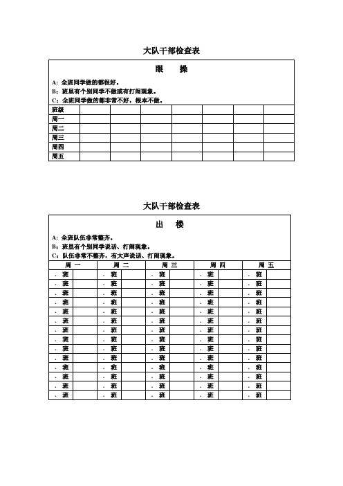 大队干部检查表
