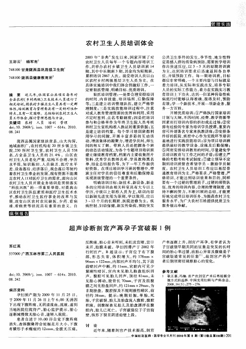 超声诊断剖宫产再孕子宫破裂1例