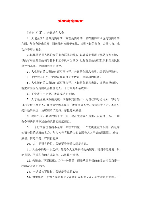 关键造句大全