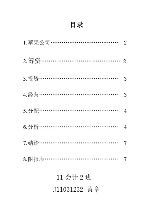 苹果公司财务状况分析报告