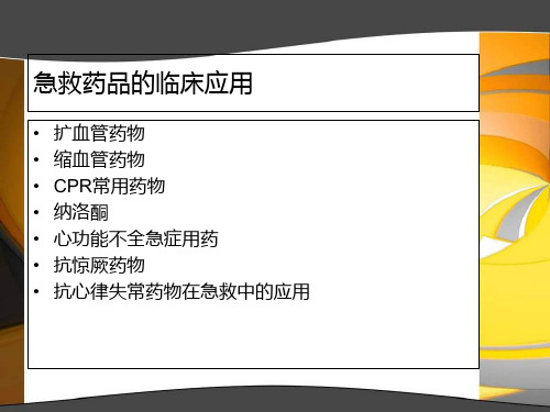 急救药物临床应用_PPT幻灯片