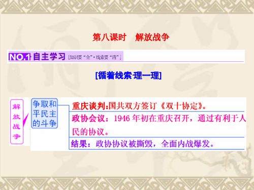 【三维设计】2016届高考历史(人教版)一轮复习第八课时 解放战争课件