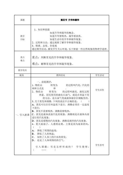 第四节 升华和凝华