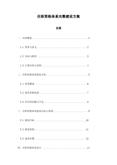 任职资格体系完整建设方案