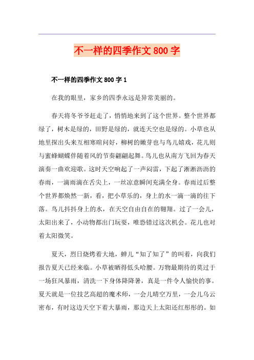不一样的四季作文800字
