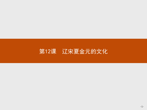 第12课 辽宋夏金元的文化 课件-【新教材】高中历史统编版(2019)必修中外历史纲要上(共36张PPT)