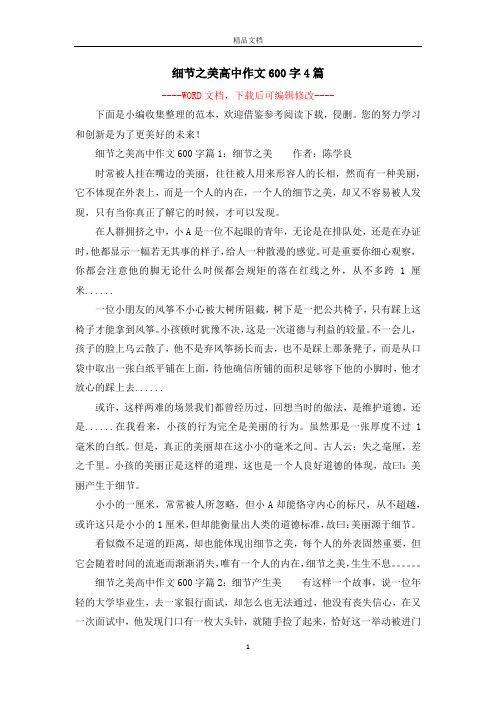 细节之美高中作文600字4篇