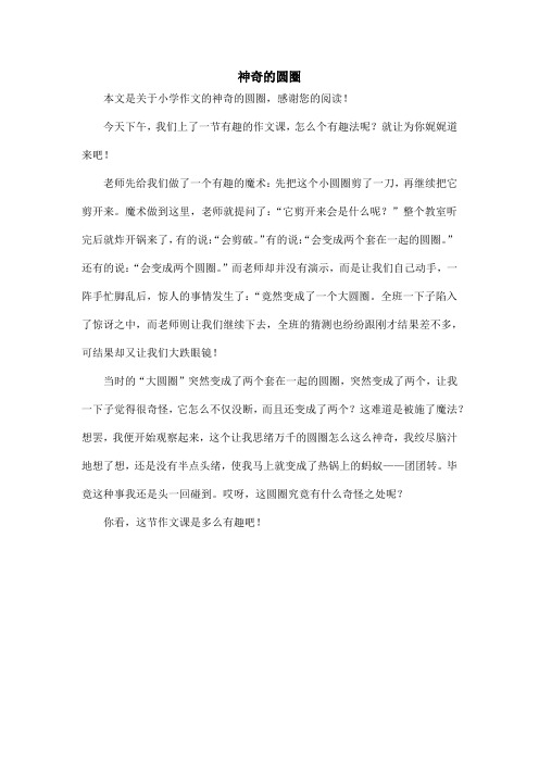 神奇的圆圈_小学作文