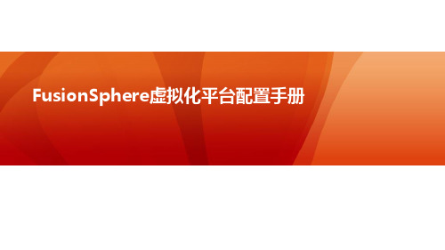 FusionSphere虚拟化平台配置手册