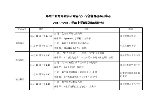 郑州教育局教学研究室行知行创客课程教研中心