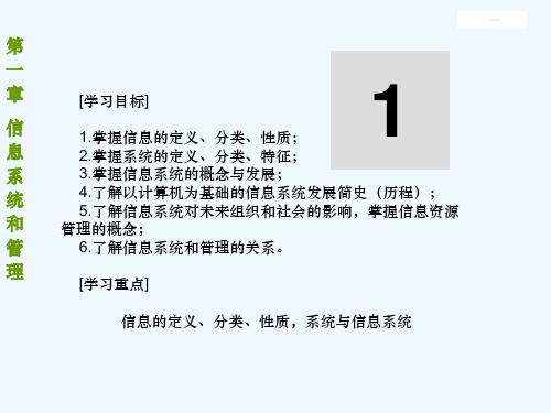 第一章信息系统与管理(文档)