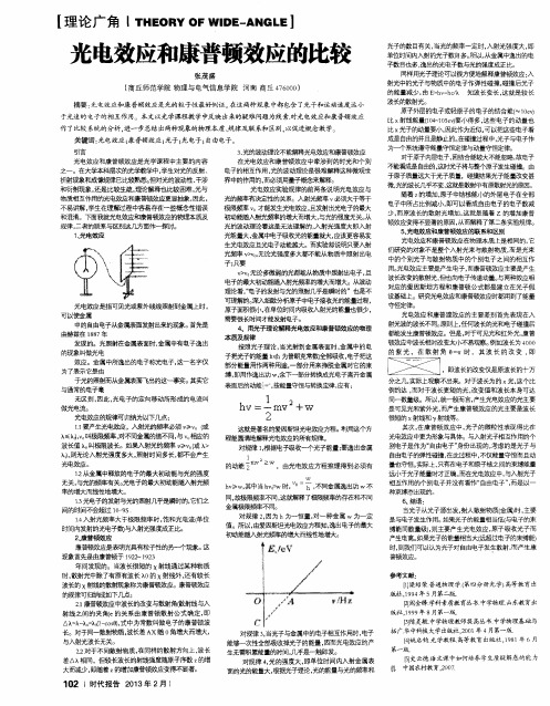 光电效应和康普顿效应的比较