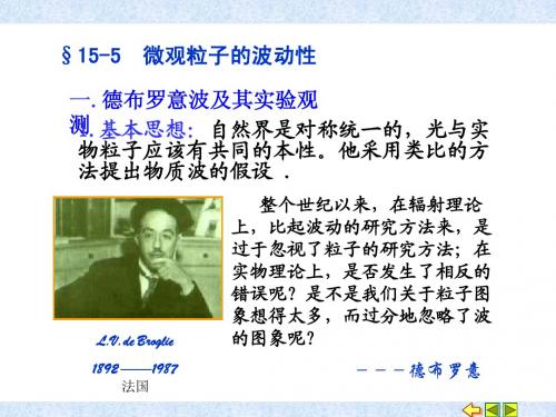 15-5  微观粒子的波动性