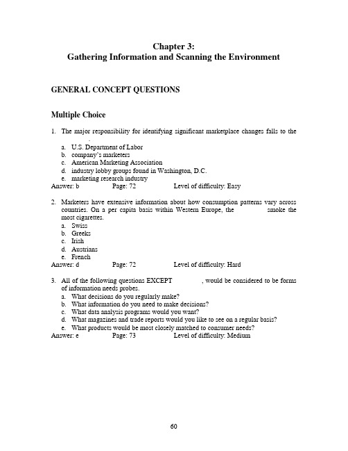 --Gathering Information and Scanning the Environment习题及答案详解