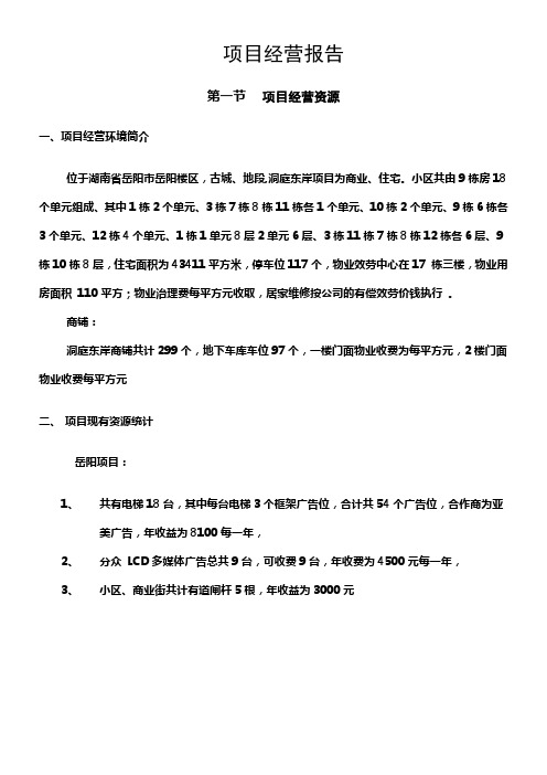 物业项目经营分析报告