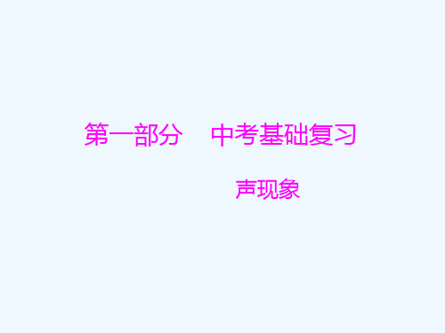 物理人教版九年级全册声现象